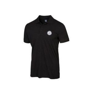 17867-large_default.jpg Polo Mercedes noir avec logo vintage