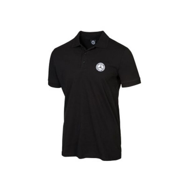Polo Mercedes noir avec logo vintage