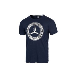 17869-large_default.jpg T-shirt bleu Mercedes logo vintage