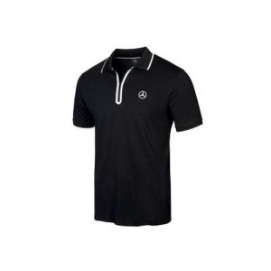 19683-large_default.jpg Polo noir à zip Mercedes pour Homme