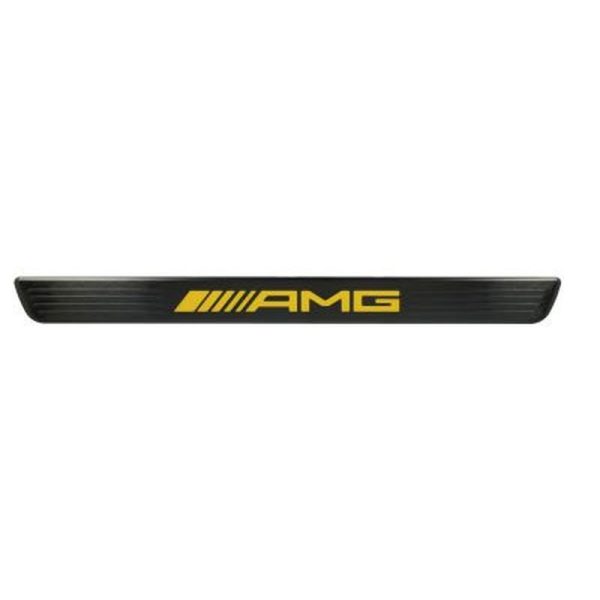 Cache pour baguette de seuil éclairée AMG - Noir logo Jaune - avant - 2 unités