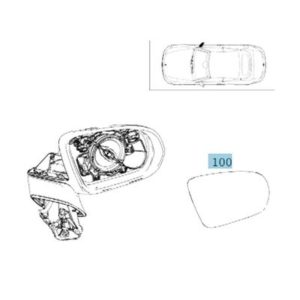 26220-large_default.jpg Miroir pour rétroviseur extérieur droit Mercedes-Benz