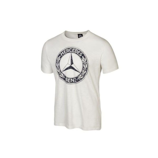 T-shirt Mercedes blanc avec logo vintage