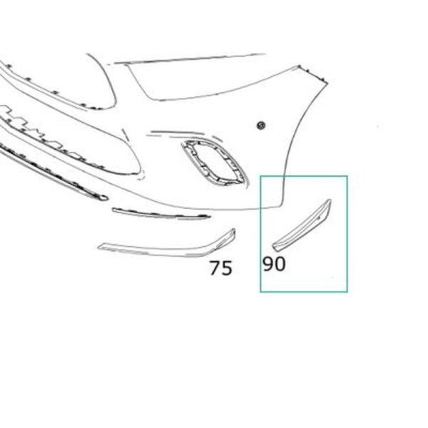 Spoiler Lateral Pare-choc avant coté Droit Mercedes-Benz