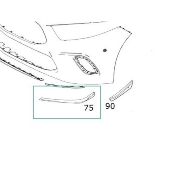 Spoiler Lateral en bas Pare-choc avant coté Droit Mercedes-Benz
