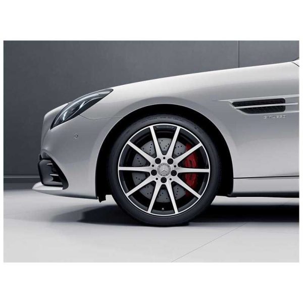 Jante AMG Mercedes SLK SLC W172 - 18 pouces - Essieu Avant - 10 branches - naturel brillant