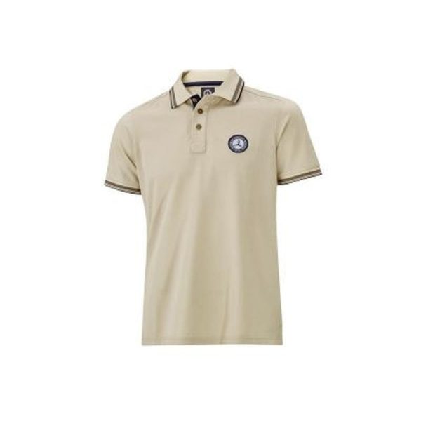 Polo au motif tricoté à 100 % en coton bio Coloris crème Mercedes-Benz