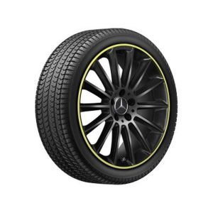 Jante AMG CLA W118 - 7,5 J x 19 pouces ET 49 - Coloris Noir - Rebord de jante jaune