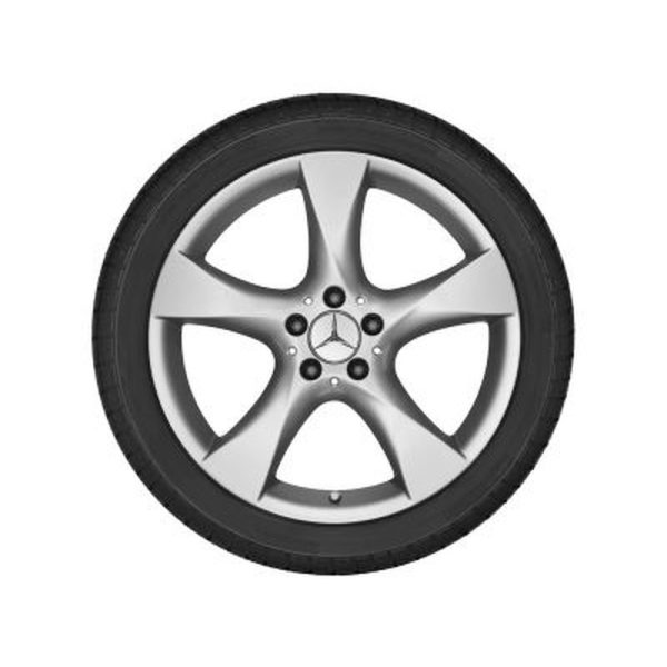 Jante Mercedes 19 pouces CLS W218 8,5 J x 19 ET 34,5 - essieu avant- 5 branches argent titane