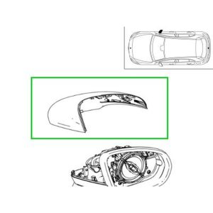 Coque rétroviseur extérieur Droit passager Noir Nuit 9696 Classe A W177