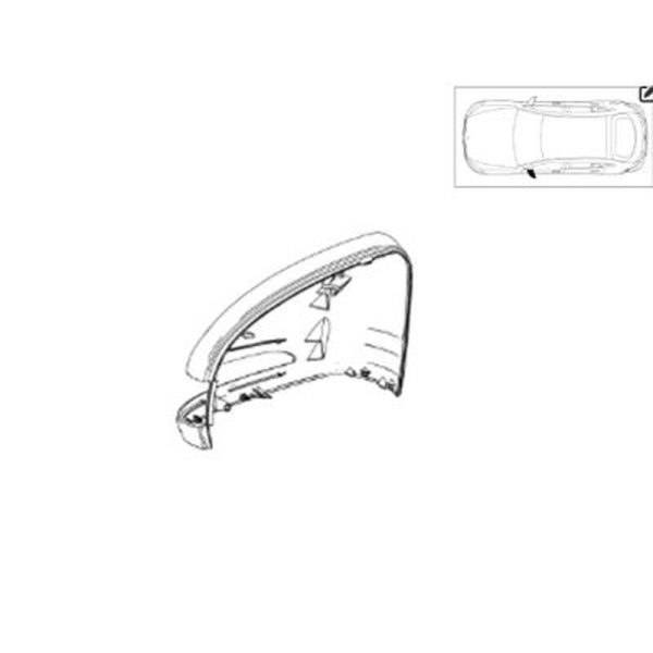Coque rétroviseur GLC W253 extérieur Gauche Conducteur - Noir Foncé 9040