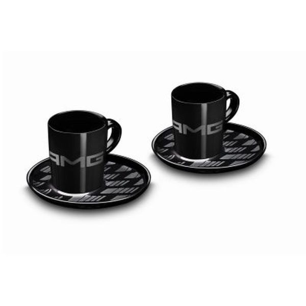 Jeu de 2 Tasses à expresso Noir Vegan AMG 80 ml