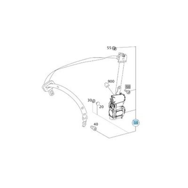 Ceinture de Sécurité Siège Avant Conducteur Gauche GLK W204 Mercedes-Benz