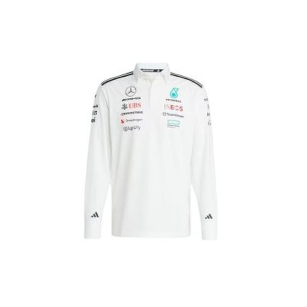 Polo Blanc Adidas Manches Longues Écurie Mercedes-AMG F1